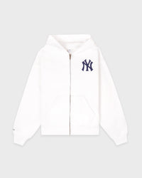 Sweat à capuche zippé Heritage Yankees Serif - Blanc/Bleu marine