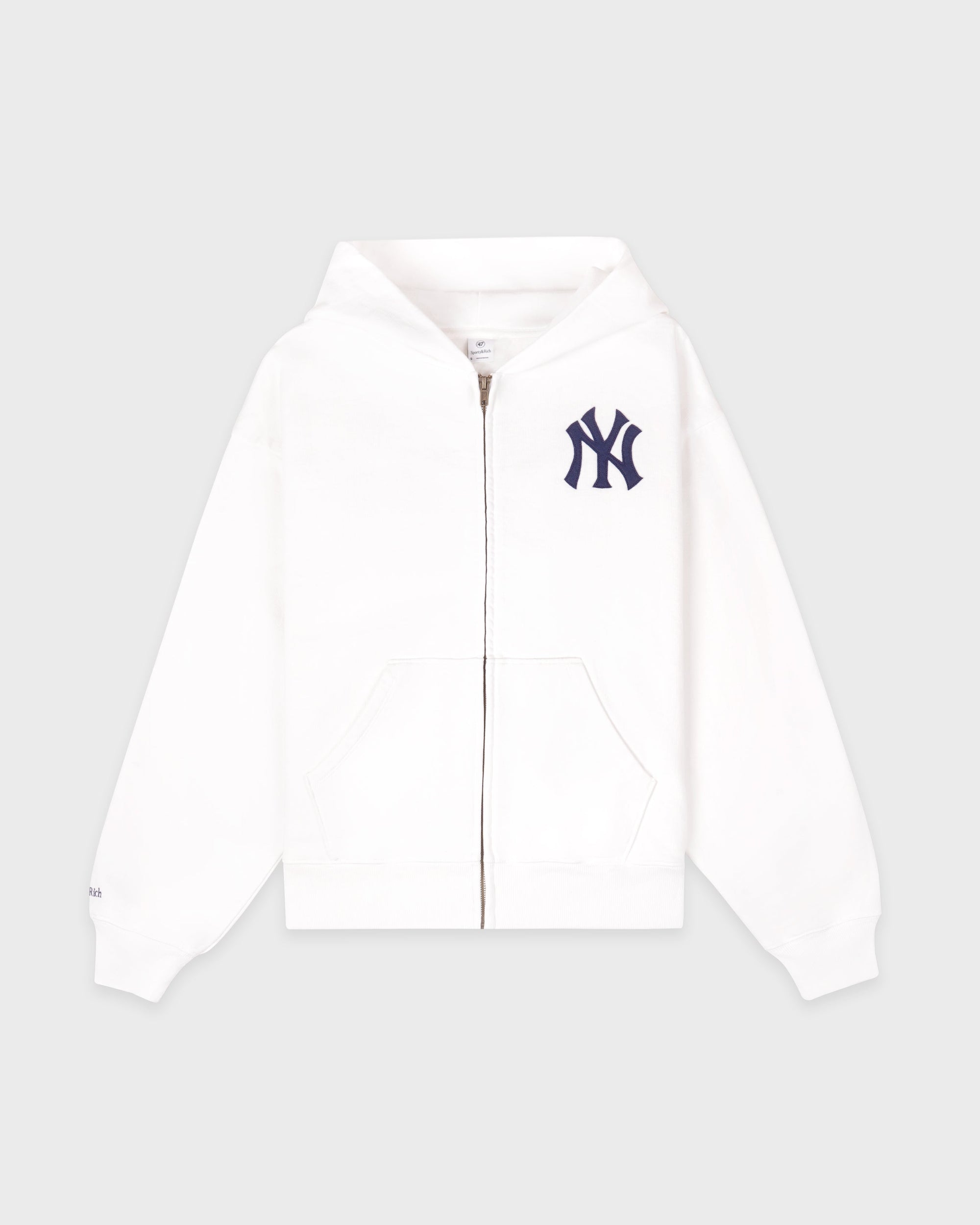 Sweat à capuche zippé Heritage Yankees Serif - Blanc/Bleu marine