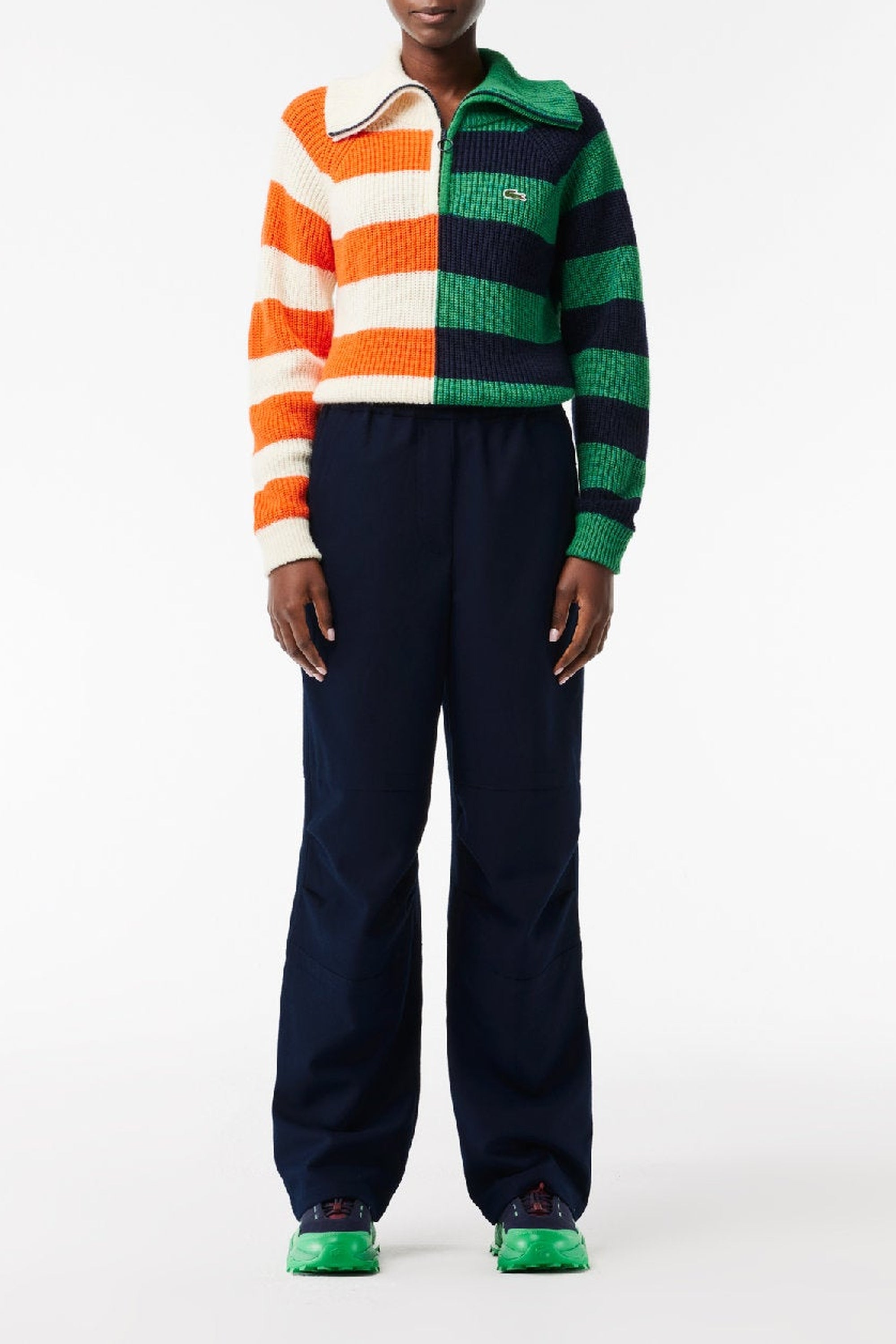 Pantalon large à taille élastiquée - Marine