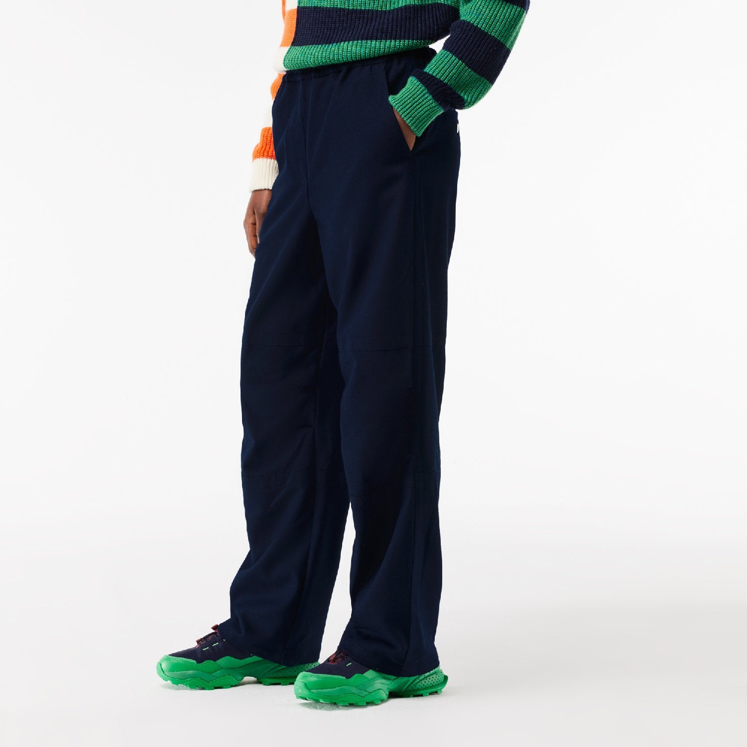 Pantalon large à taille élastiquée - Marine
