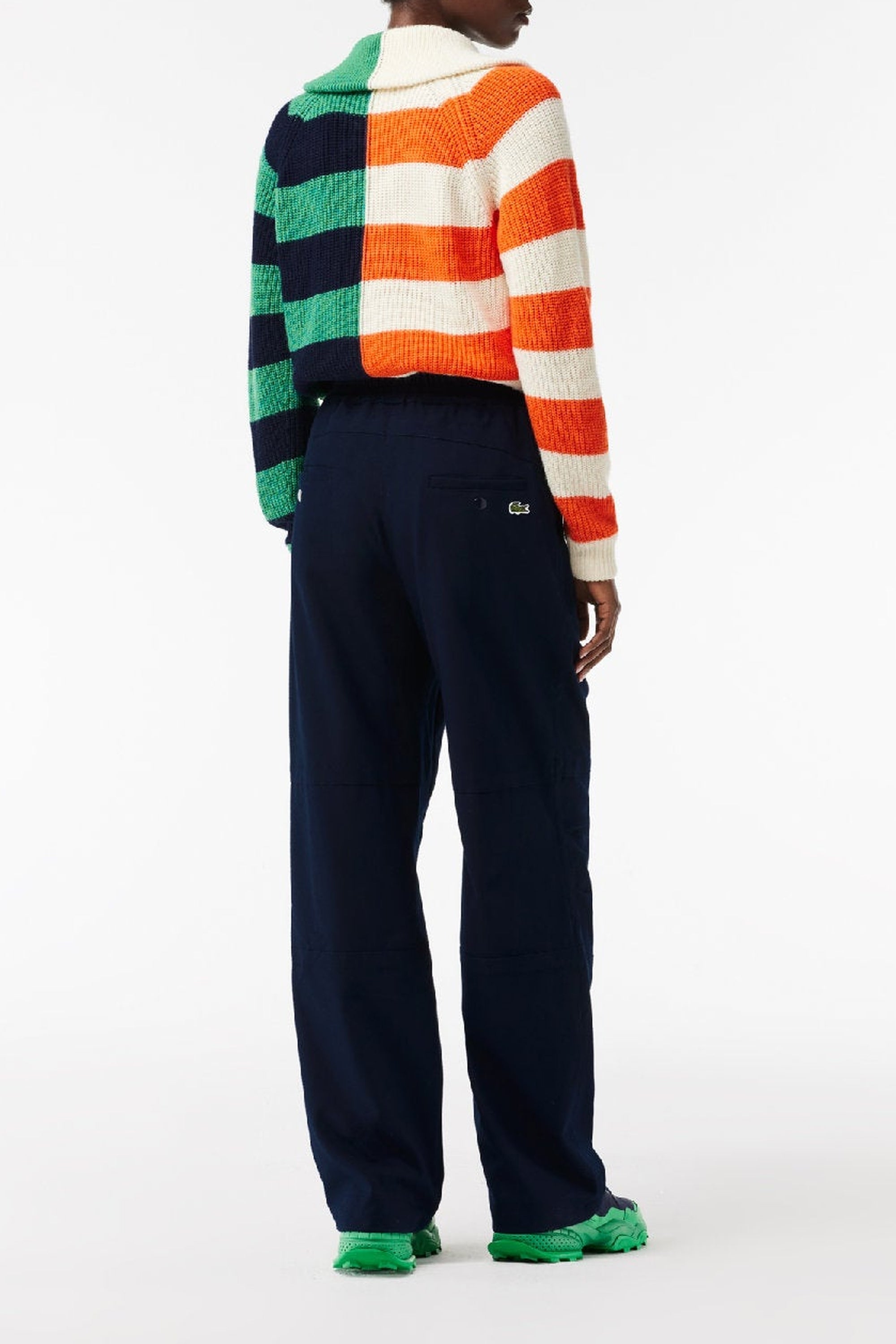 Pantalon large à taille élastiquée - Marine