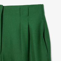 Pantalon taille haute en laine - Vert