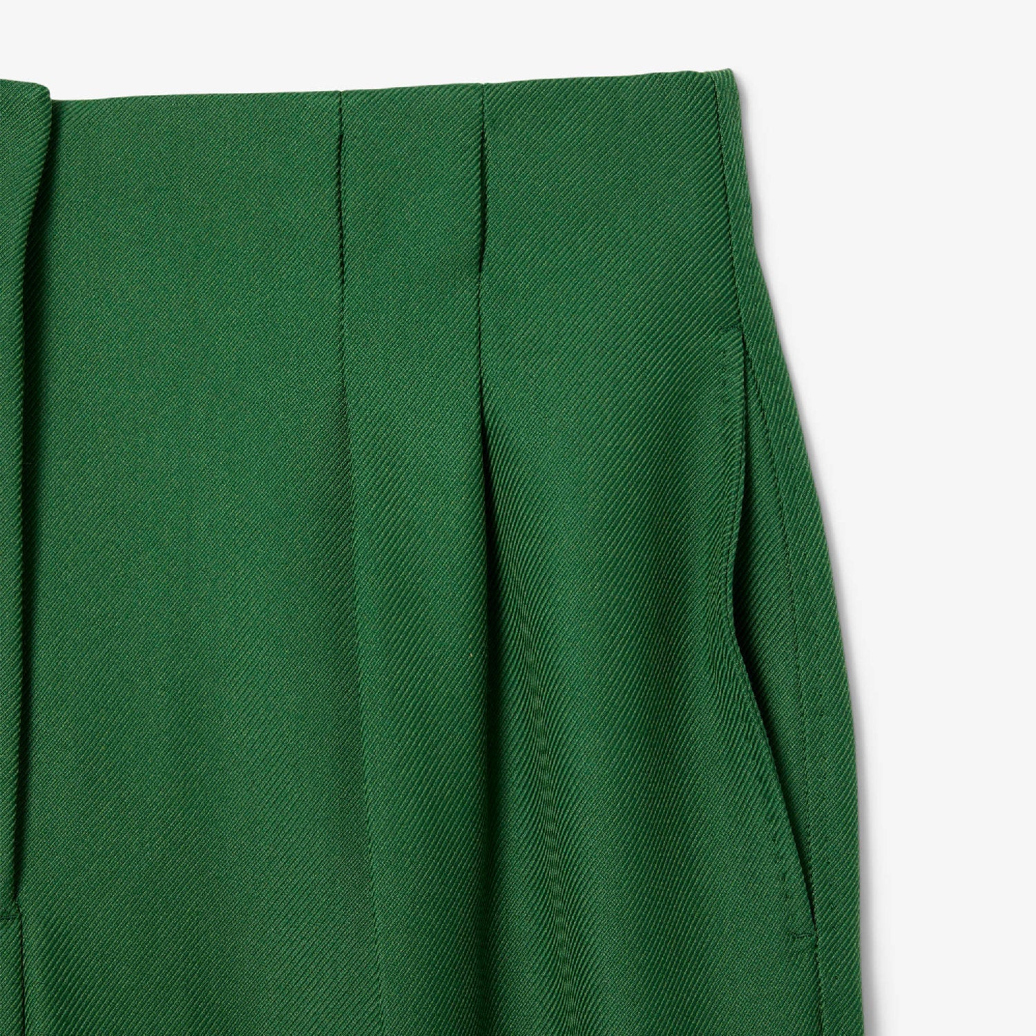 Pantalon taille haute en laine - Vert