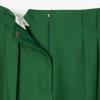 Pantalon taille haute en laine - Vert