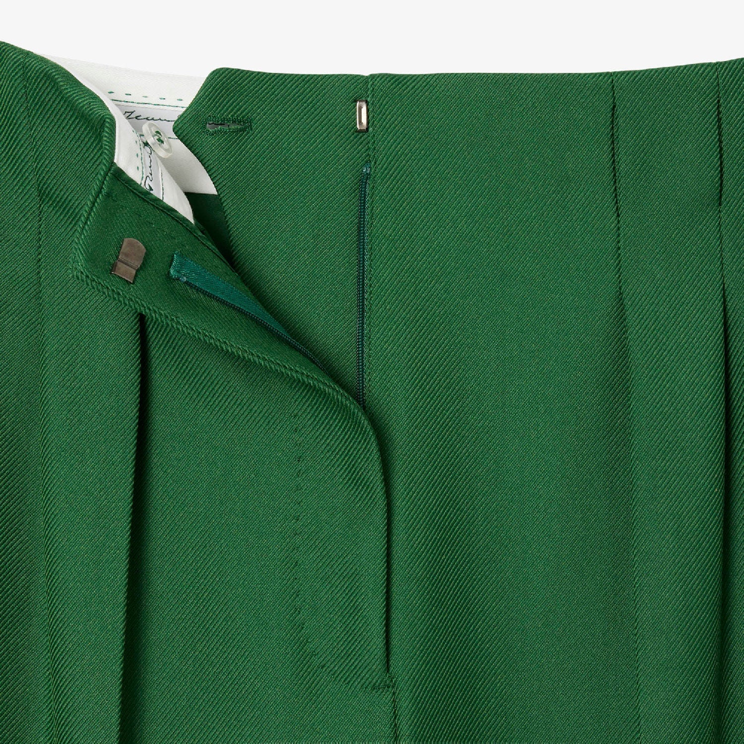 Pantalon taille haute en laine - Vert