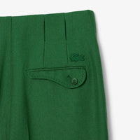 Pantalon taille haute en laine - Vert