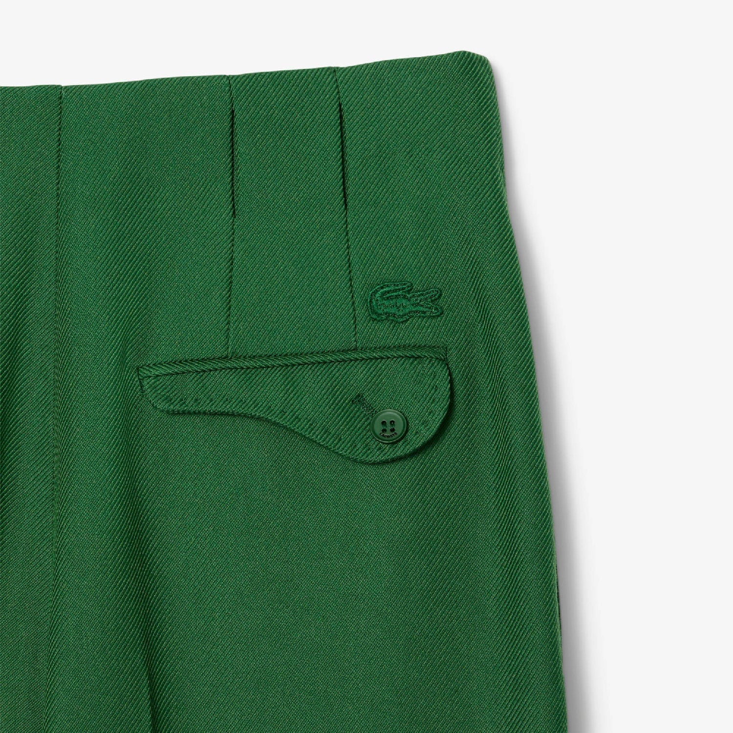 Pantalon taille haute en laine - Vert