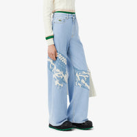 Pantalon taille haute en denim - Washed Bleach