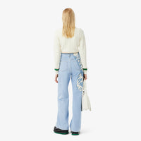 High-waisted denim trousers - Washed Bleach