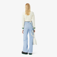 Pantalon taille haute en denim - Washed Bleach