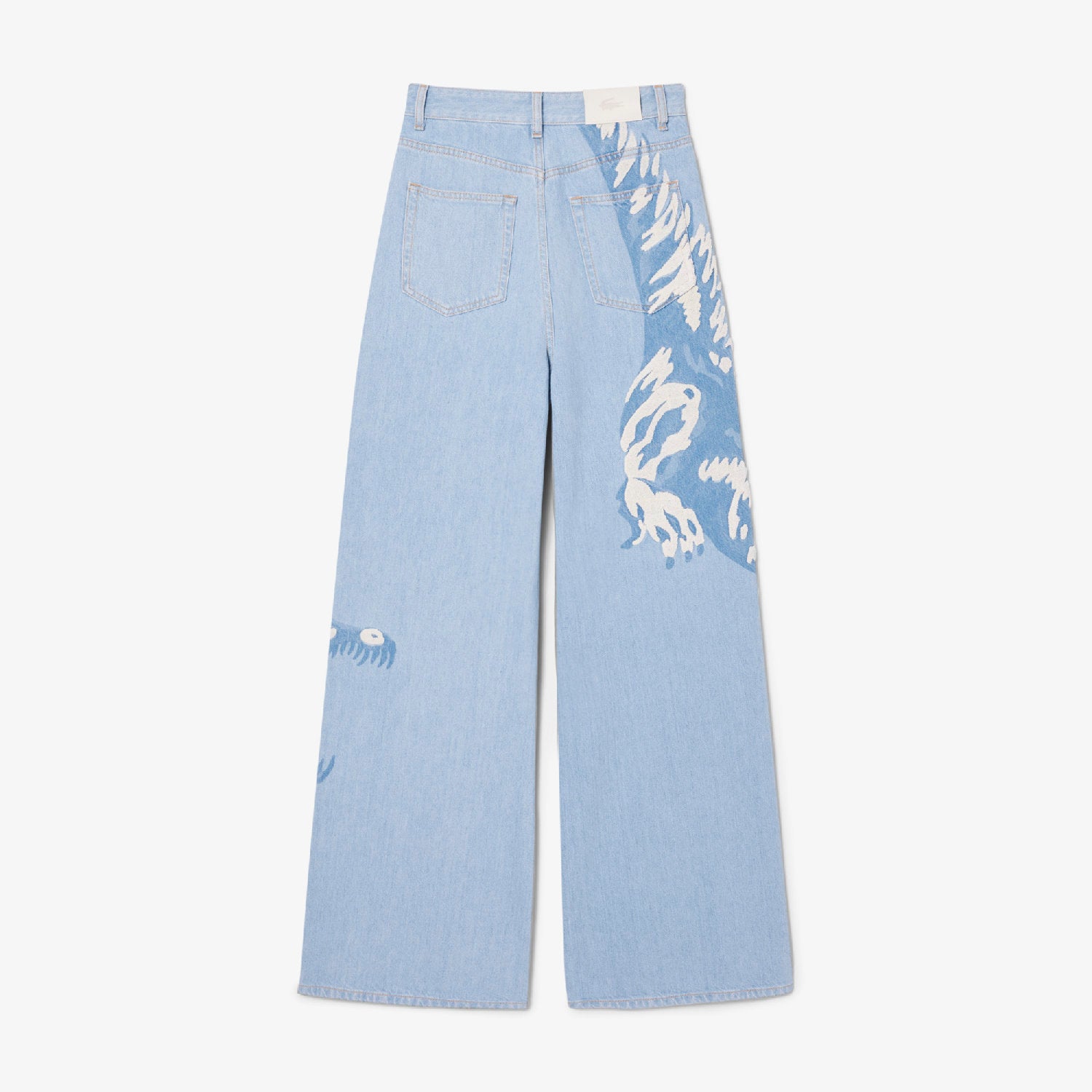 High-waisted denim trousers - Washed Bleach