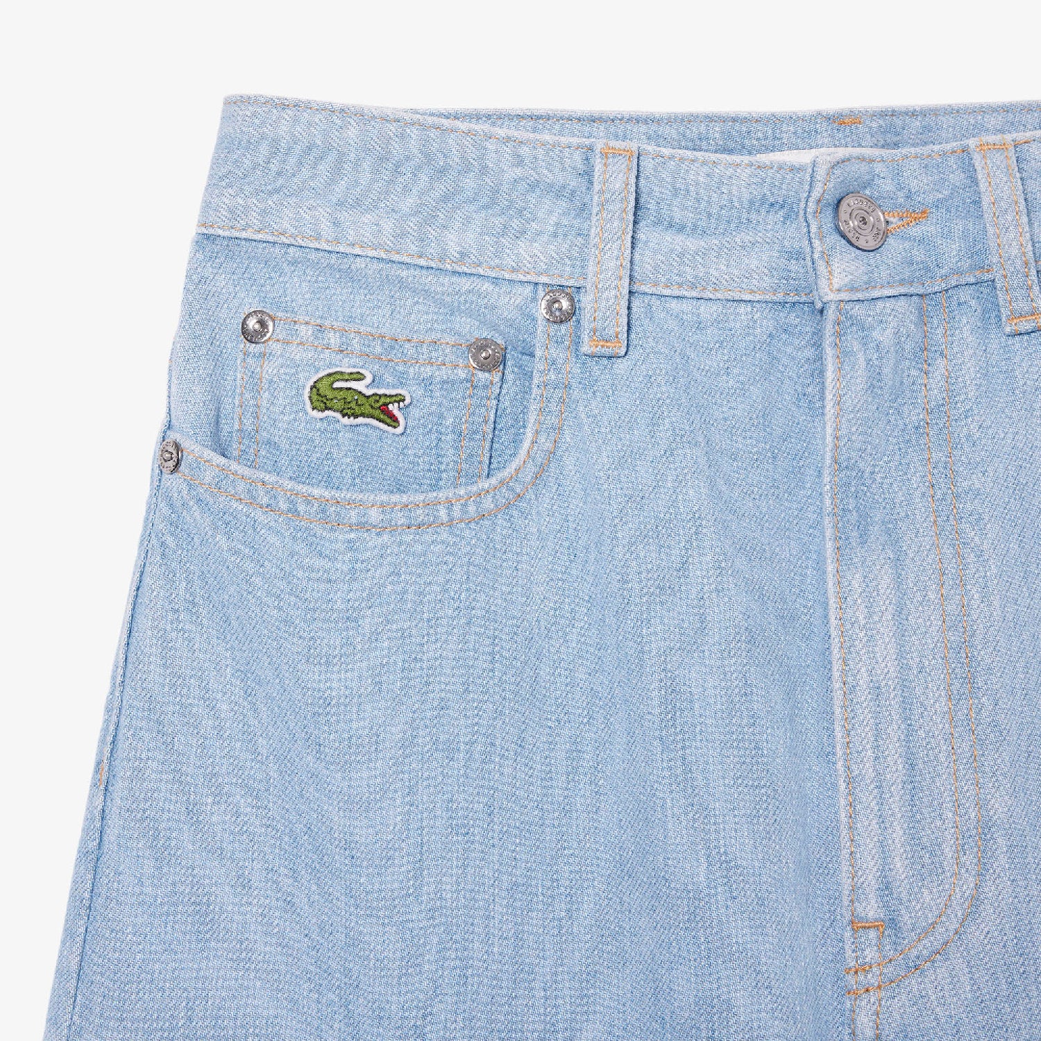 High-waisted denim trousers - Washed Bleach