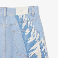 High-waisted denim trousers - Washed Bleach