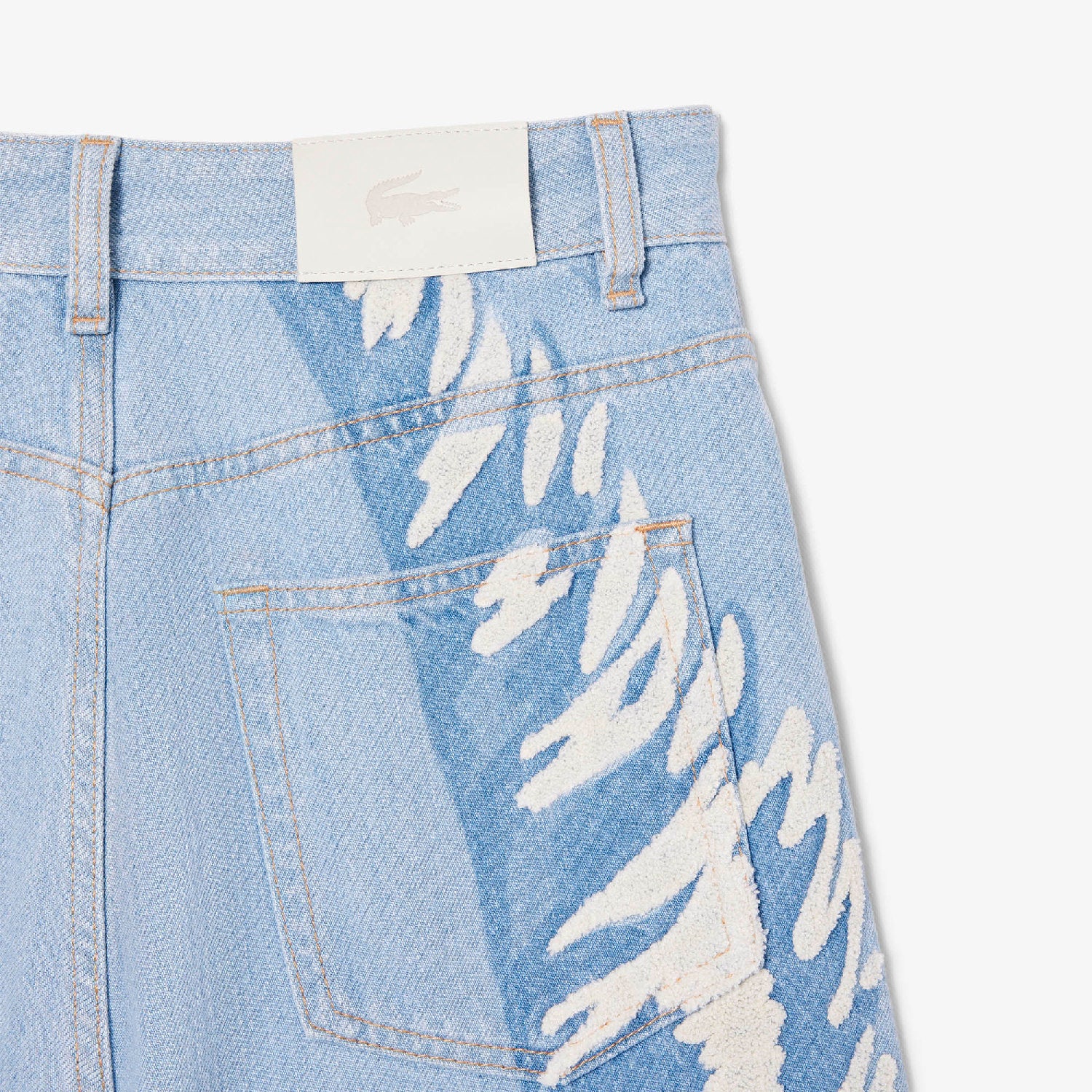High-waisted denim trousers - Washed Bleach