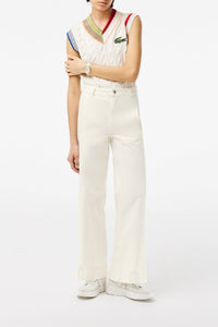 Pantalon large en denim - Farine