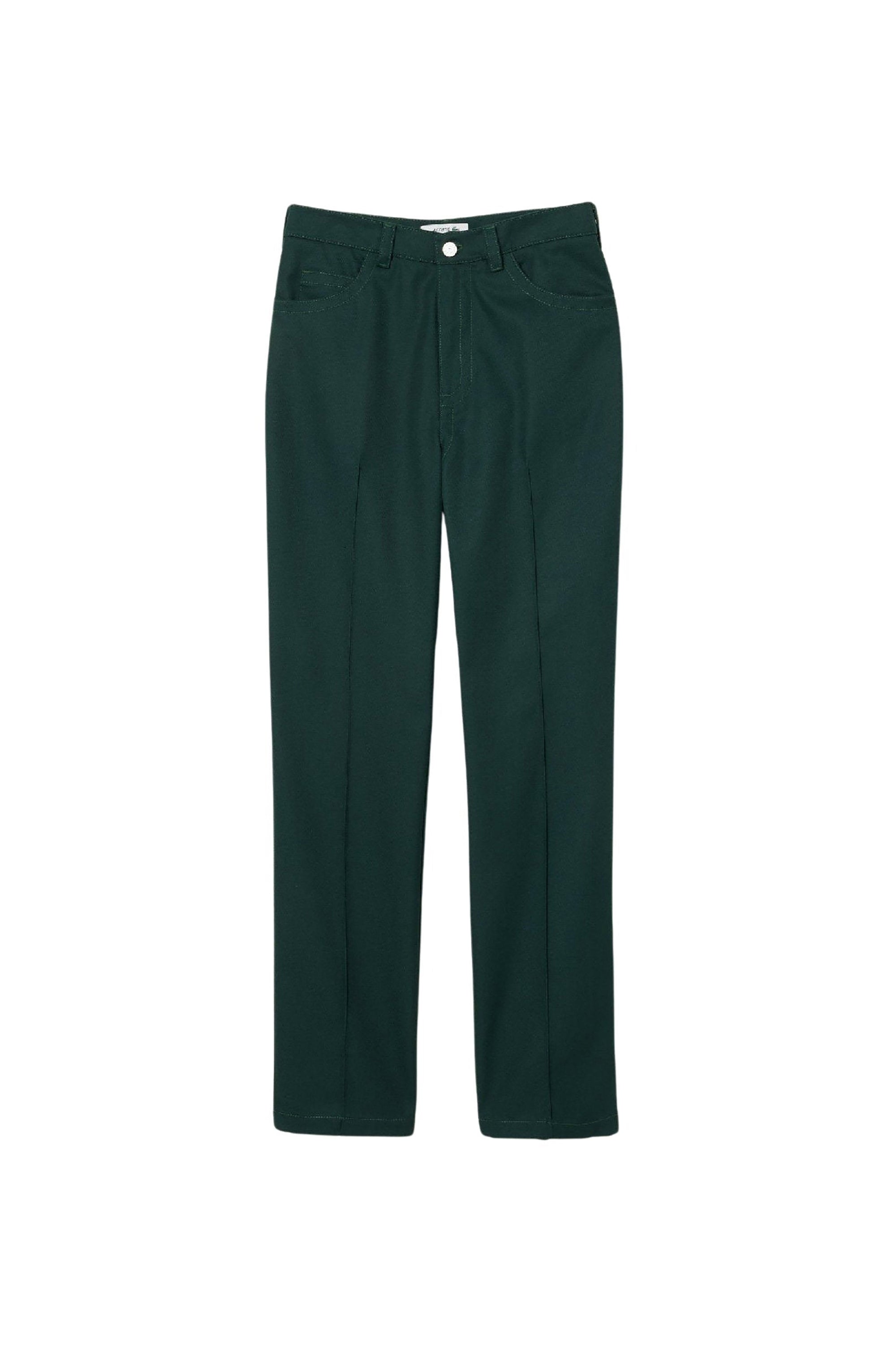 Pantalon droit à surpiqûres - Sinople
