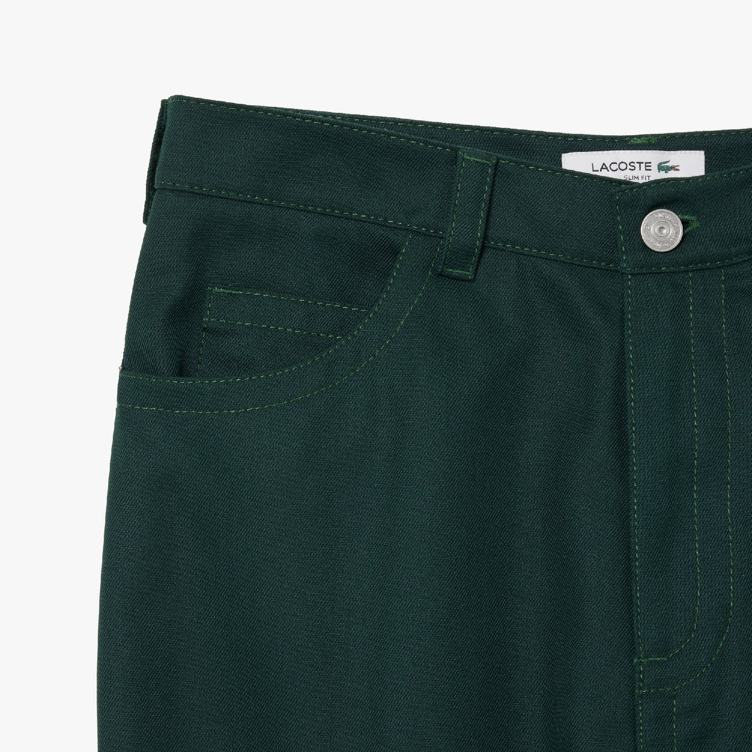 Pantalon droit à surpiqûres - Sinople