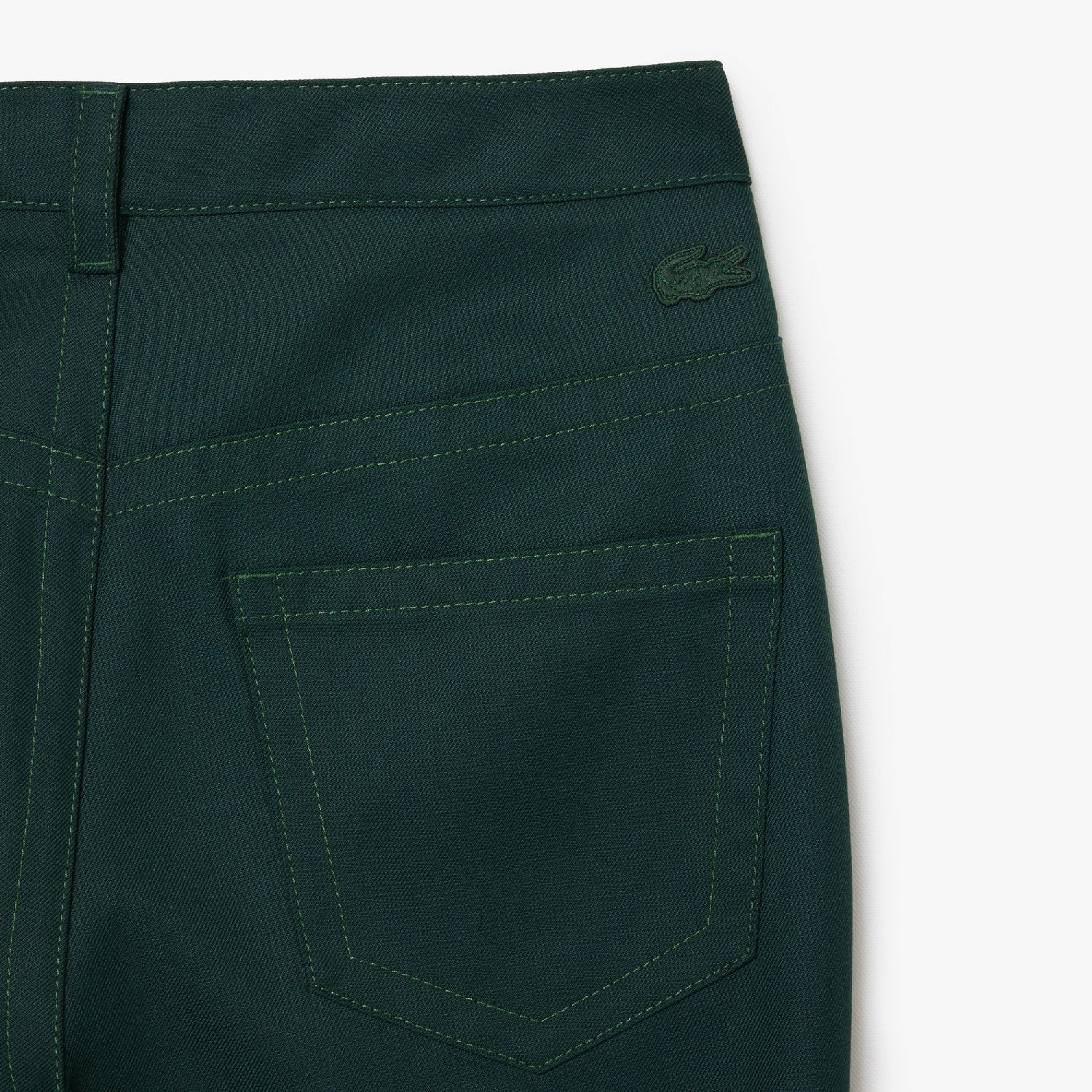 Pantalon droit à surpiqûres - Sinople