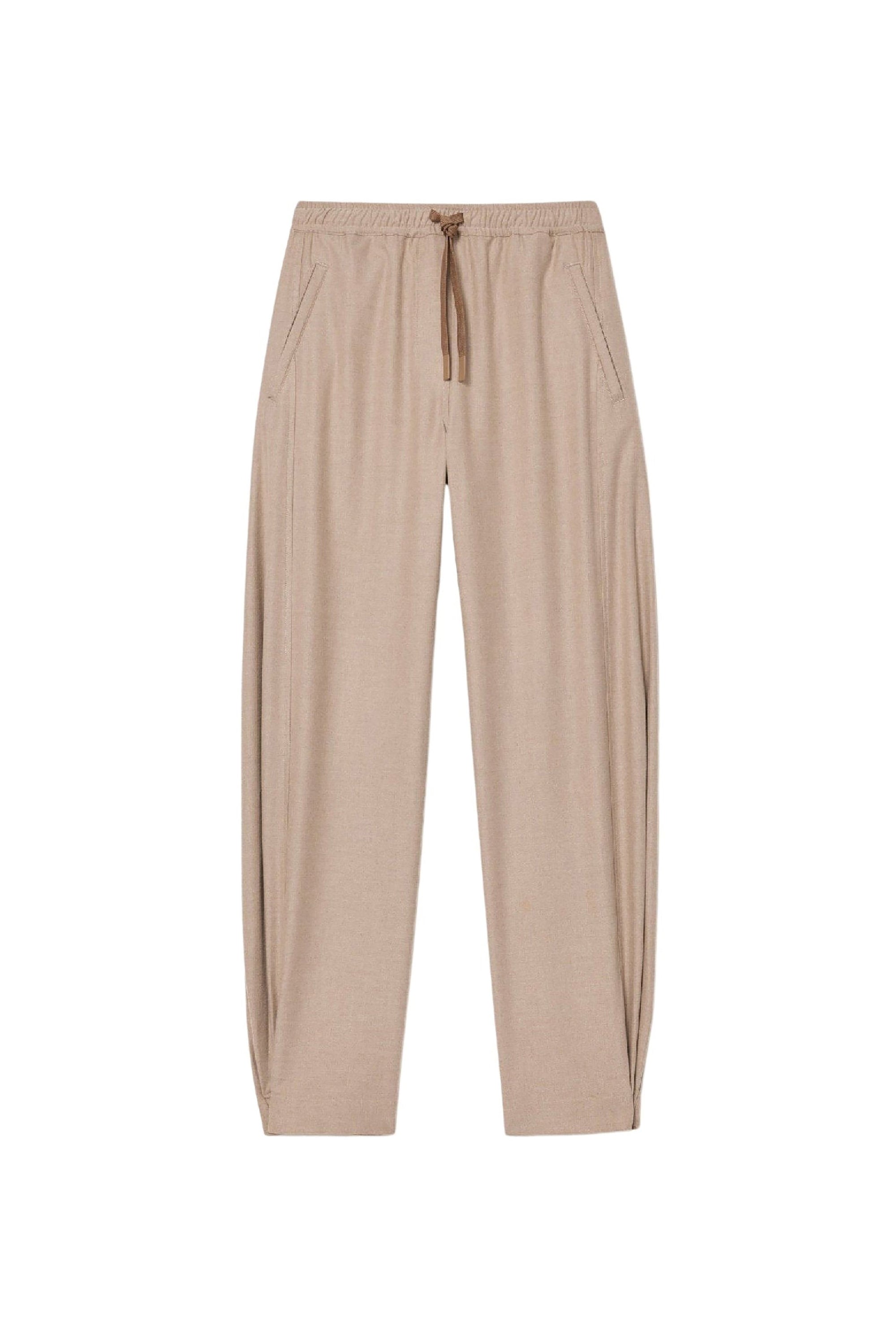 ZDOUBLON_Pocketed Wide Leg Pants - Albatre Chiné