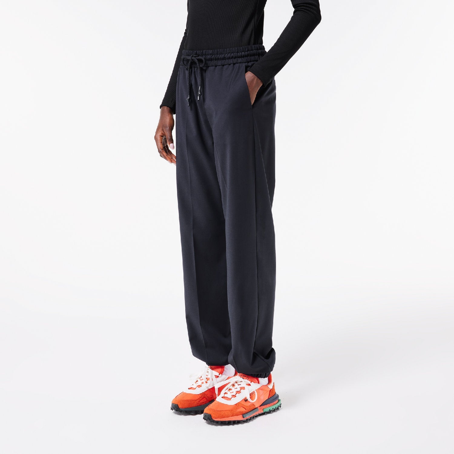 Pantalon resserré aux cheville en laine mélangée - Abîmes