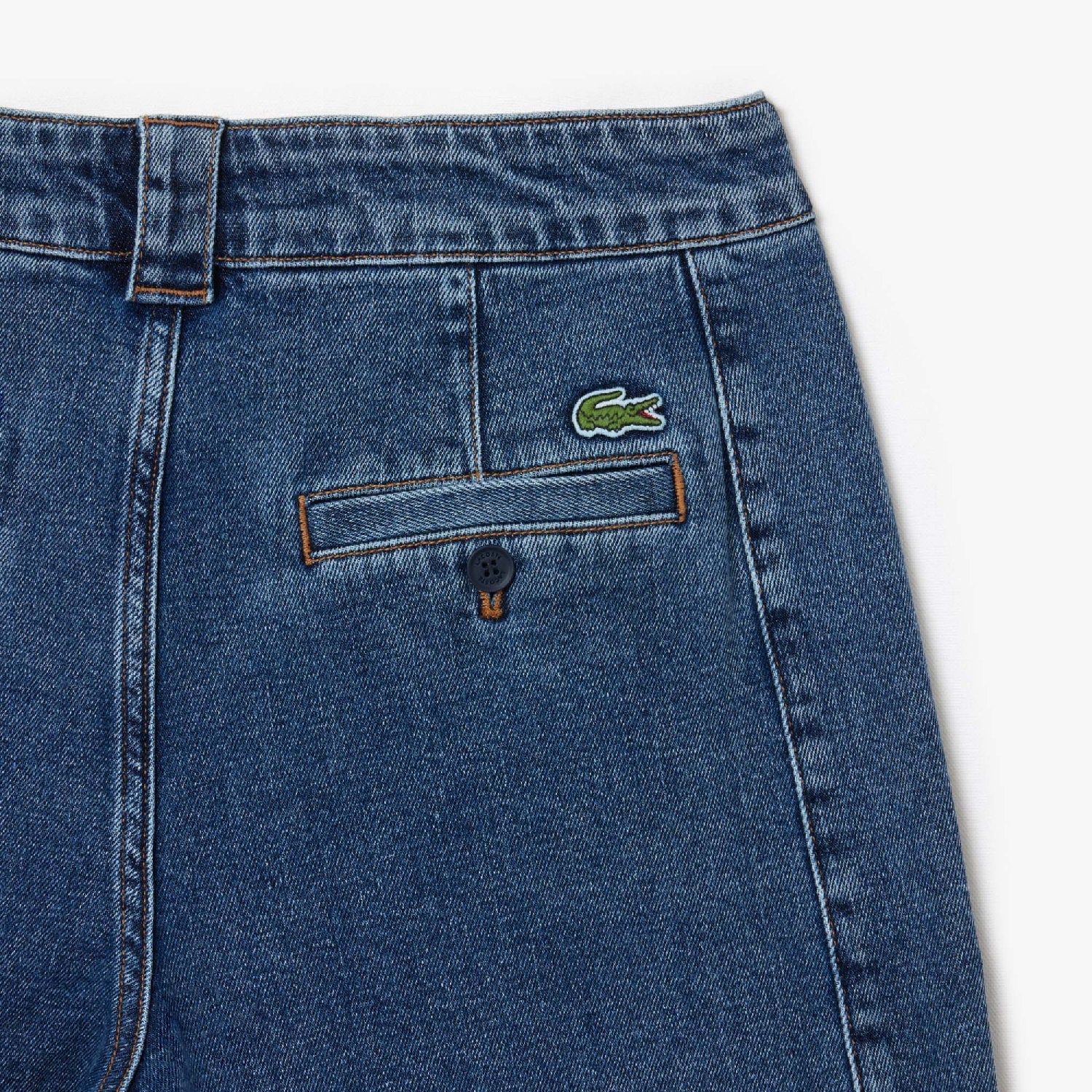 Pantalon large taille haute en denim - Medium Blue Used