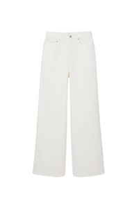 ZDOUBLON_Wide Leg Denim Pants - White & Multicolour