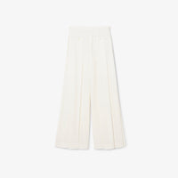 Pantalon plissé taille haute en laine mélangée - Blanc