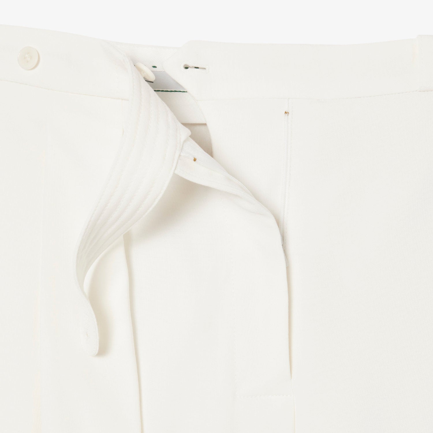 Pantalon plissé taille haute en laine mélangée - Blanc