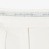 Pantalon plissé taille haute en laine mélangée - Blanc