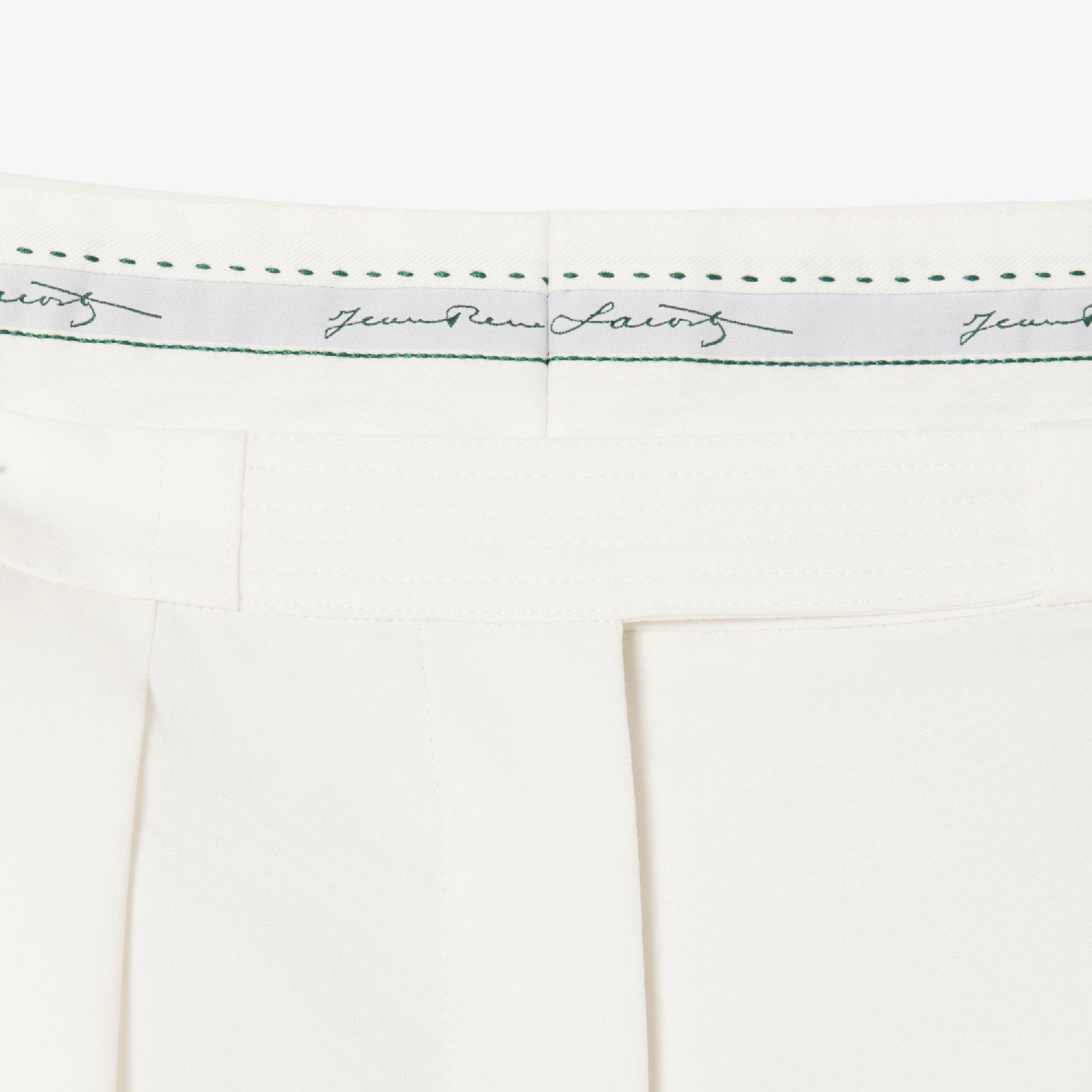 Pantalon plissé taille haute en laine mélangée - Blanc