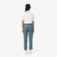 Fitted golf trousers with UV protection - Limestone & Navy