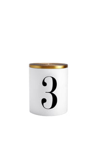 Eau d'Égée n°3 candle with 3 wicks in porcelain and brass - White