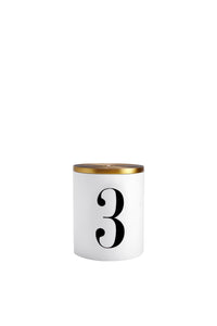Eau d'Égée n°3 travel candle in porcelain and brass - White