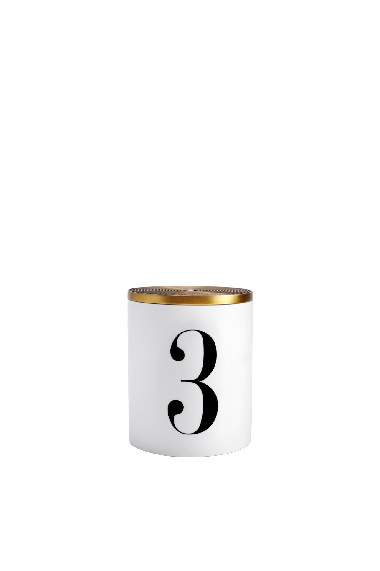 Eau d'Égée n°3 travel candle in porcelain and brass - White