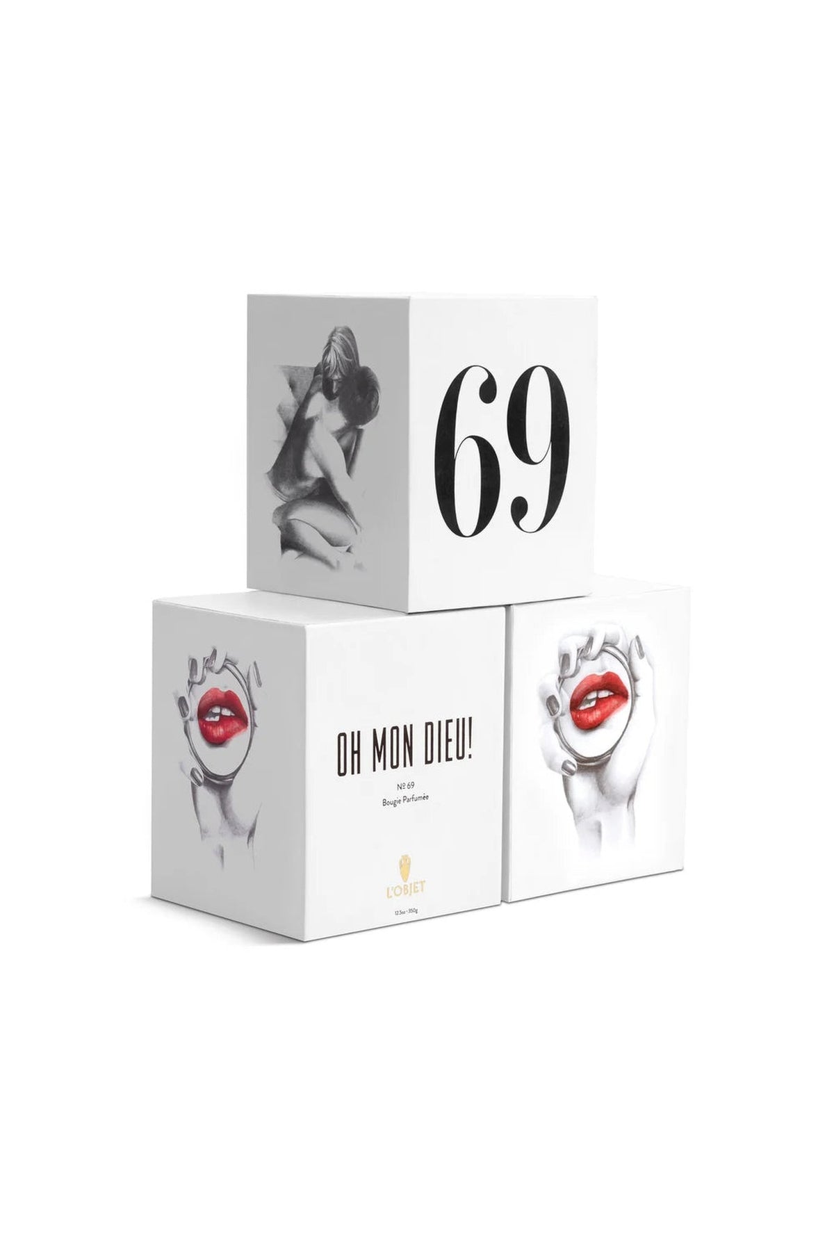 Bougie « Oh mon dieu n°69 » - Blanc & Or
