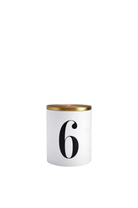 Jasmin d'Inde n°6 travel candle in porcelain and brass - White