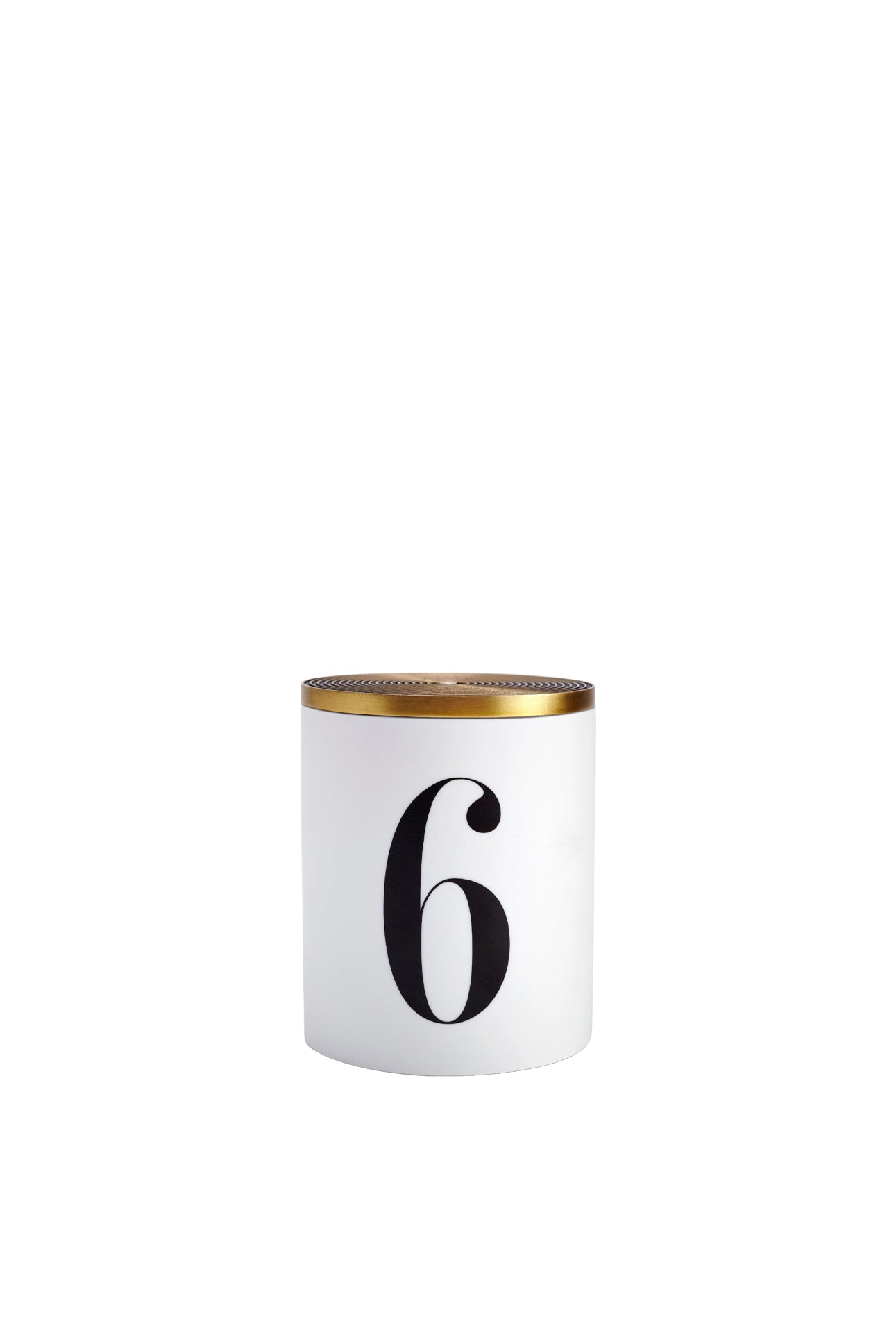 Jasmin d'Inde n°6 travel candle in porcelain and brass - White