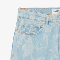 Pantalon droit à motif imprimé en denim - Washed Bleach