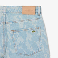 Pantalon droit à motif imprimé en denim - Washed Bleach