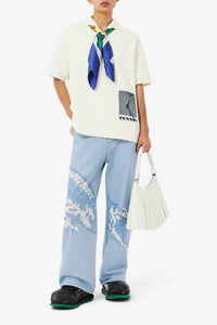 Printed denim trousers - Washed Bleach