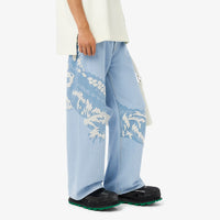 Printed denim trousers - Washed Bleach