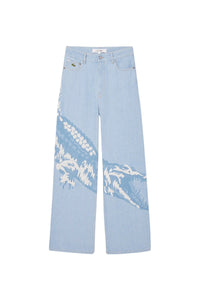 Pantalon imprimé en denim - Washed Bleach
