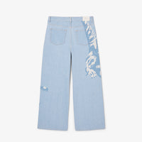 Printed denim trousers - Washed Bleach