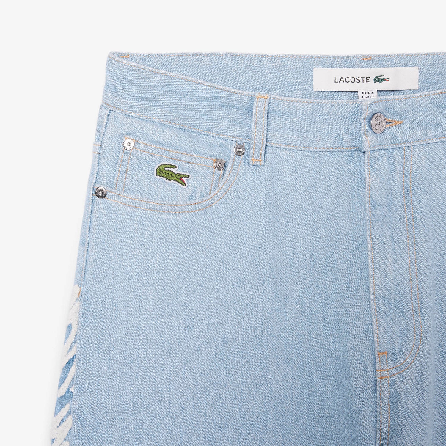 Printed denim trousers - Washed Bleach