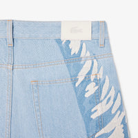 Printed denim trousers - Washed Bleach