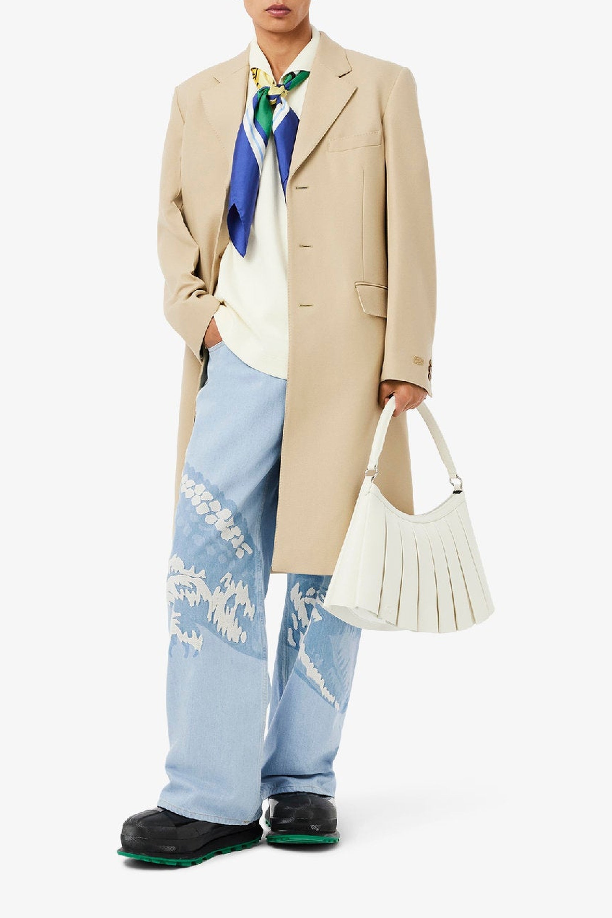 Printed denim trousers - Washed Bleach