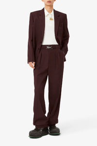 Pantalon à pinces en laine mélangée - Expresso
