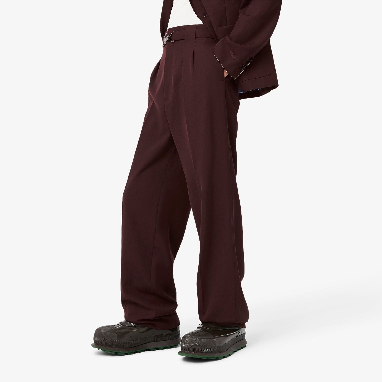 Pantalon à pinces en laine mélangée - Expresso