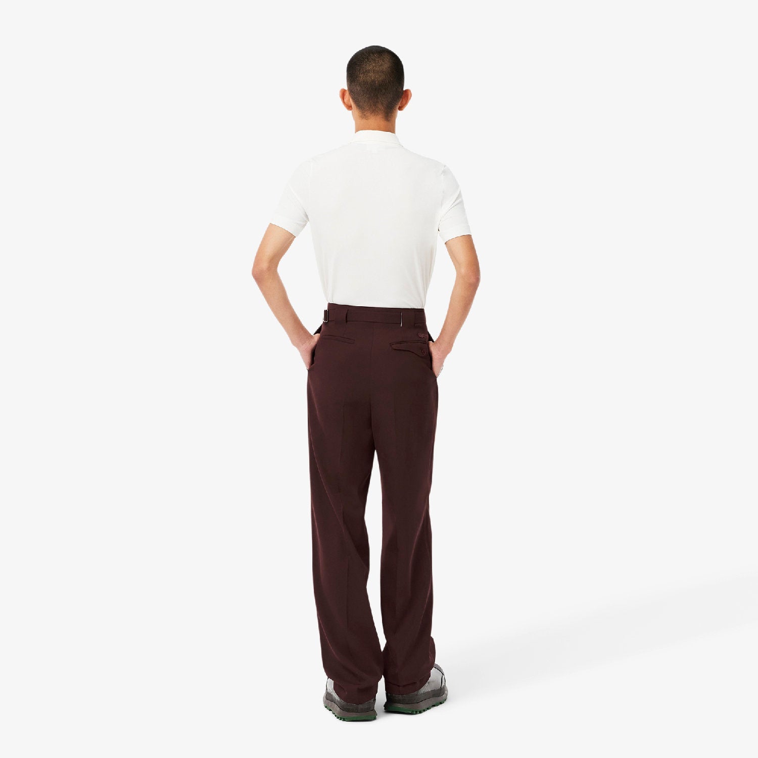 Pantalon à pinces en laine mélangée - Expresso