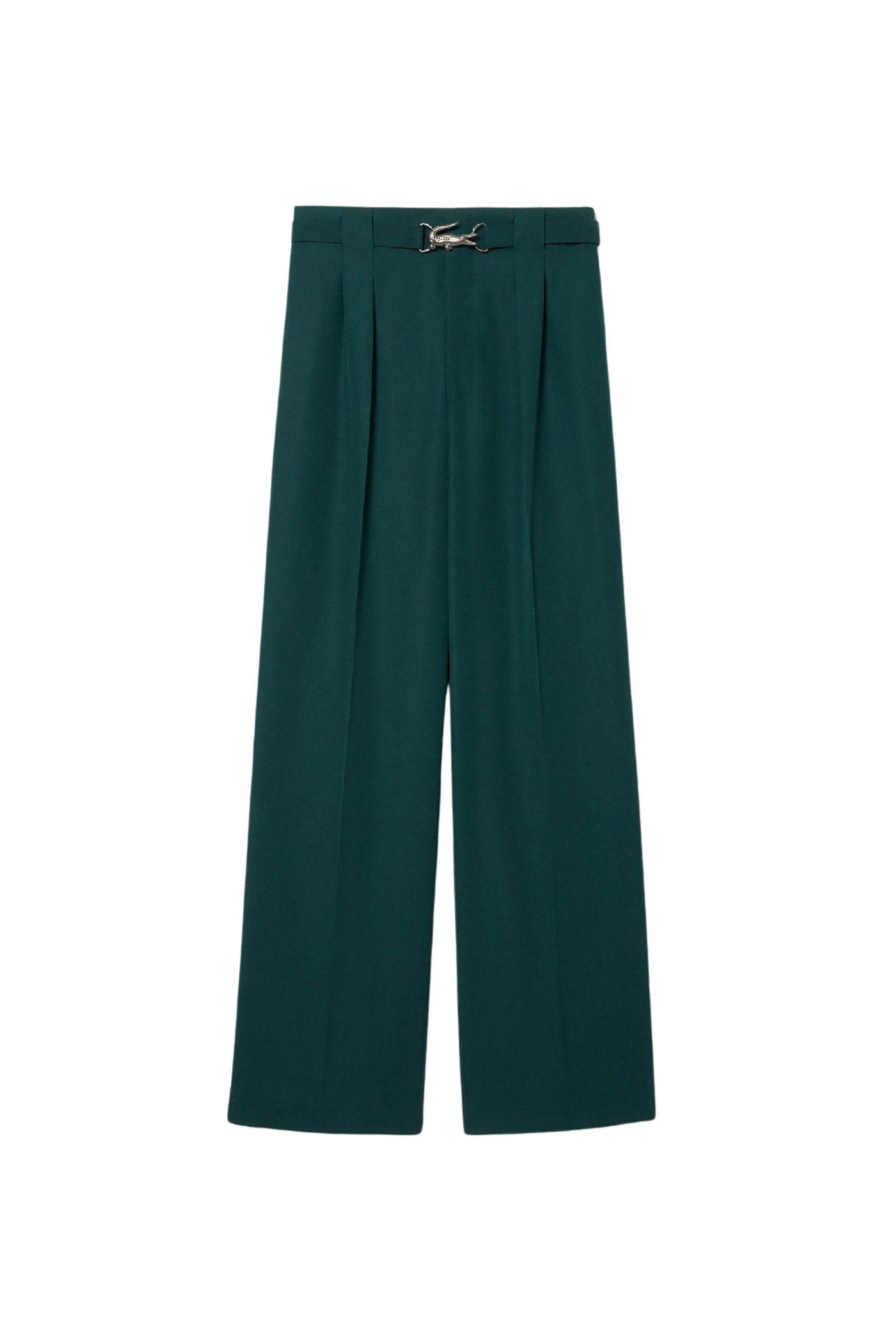 Pantalon à pinces en laine mélangée - Sinople